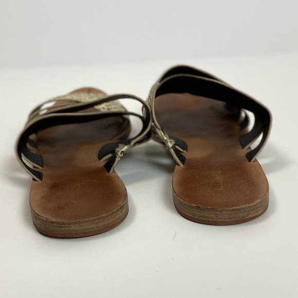 Diane Von Furstenburg Polka Dot Cross Strap Slides Black Cream Size 8.5 - Picture 6 of 11